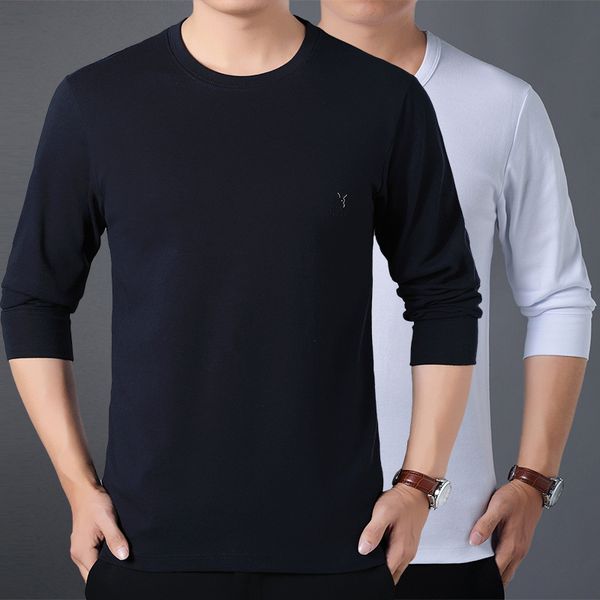 

shanghai new europe sang 2020 spring men's long-sleeved, crew-neck base t-shirt, White;black