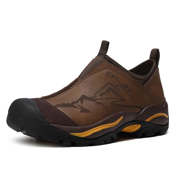 

professional waterproof trekking mountain shoes mens outdoor hunting tourism hiking shoes genuine leather climbing men sneakers