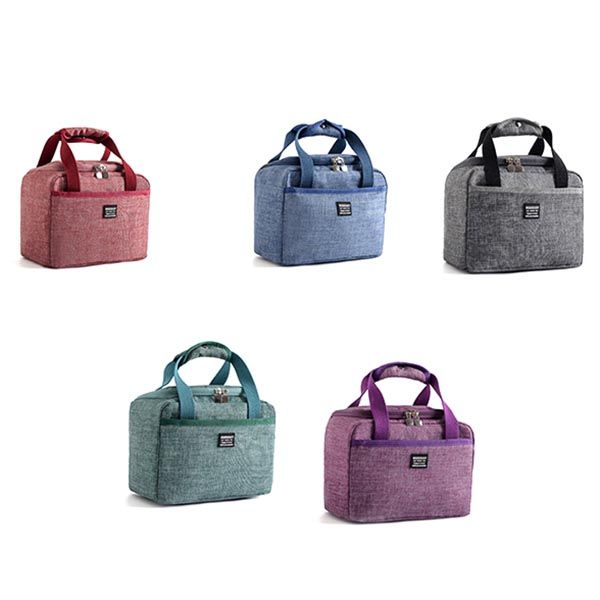 

1 pcs lunch insulated bag insulation tote portable thicken zipper for outdoor picnic travel fc55, Blue;pink