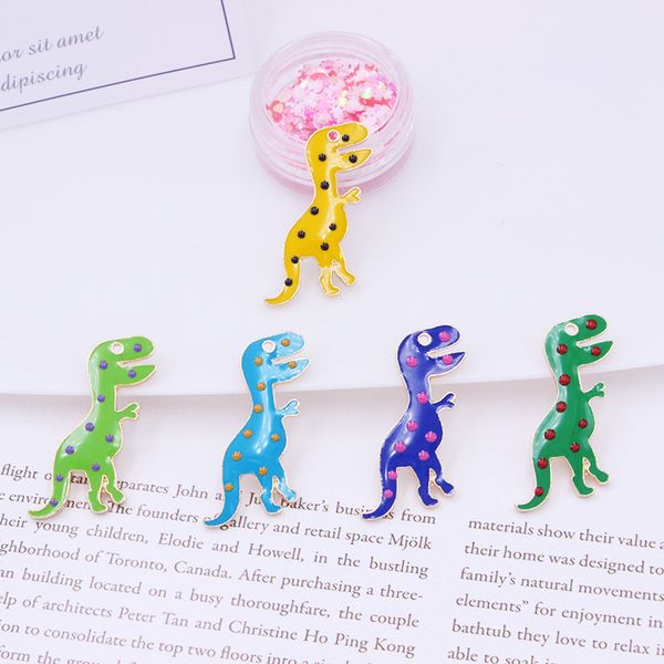

100 pcs/lot alloy cartoon mou fun enamel dinosaur charms pendants jewelry accessories animation toy hanging, Bronze;silver