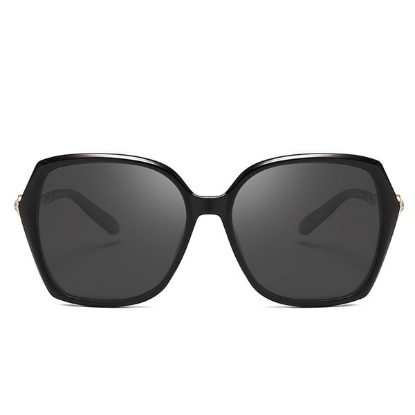 

fashion ladies large plastic frame diamond embellishment glasses 4 colors uv protection polarized sunglasses, White;black