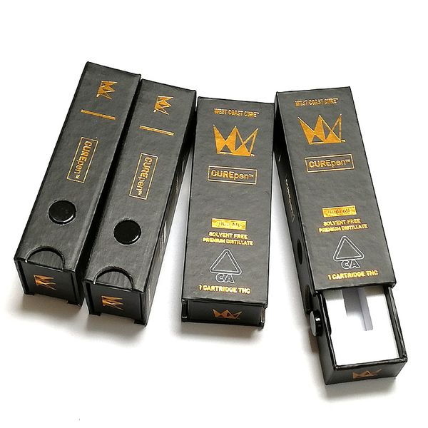 

Curepen Package vape cartridge packaging fit West Coast Cure Vape Pen Gold Th210 Th205 Ceramic Coil Carts Childproof Box dhl free