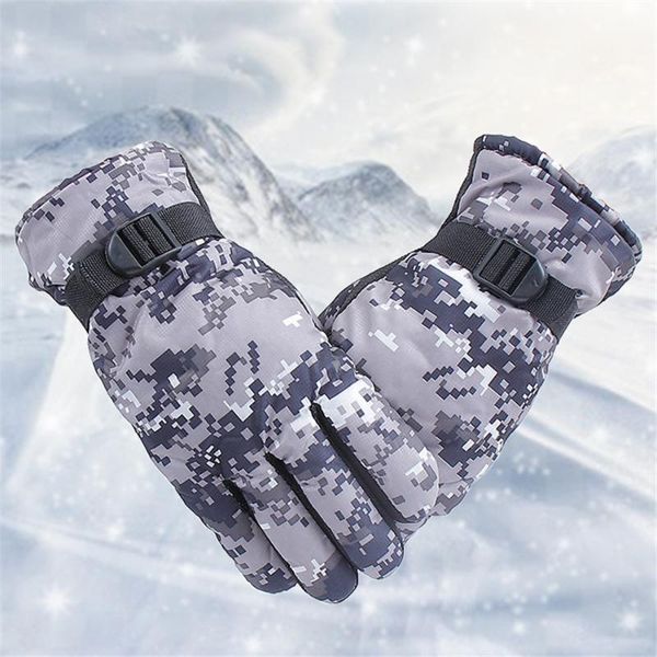 

random color thicken men ski gloves cycling winter windproof full finger plus velvet non-slip motorcycle gloves warm gift