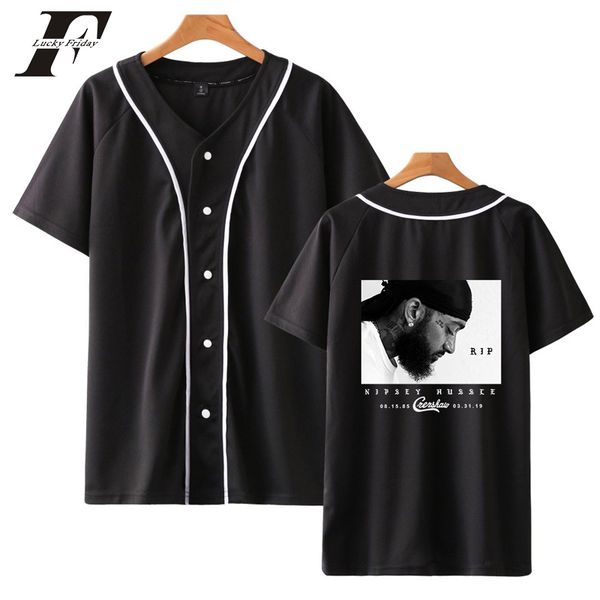 

2019 baseball t shirts nipsey hussle men women harajuku tshirt streetwear summer clothes streetwear short sleeve t shirts, White;black