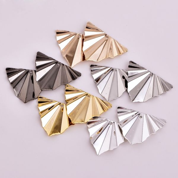 

10pcs/lot zhu ru 29*22mm charms triangle fan curved fan pendants hanging ornaments antique jewelry making diy handmade craft, Blue;slivery