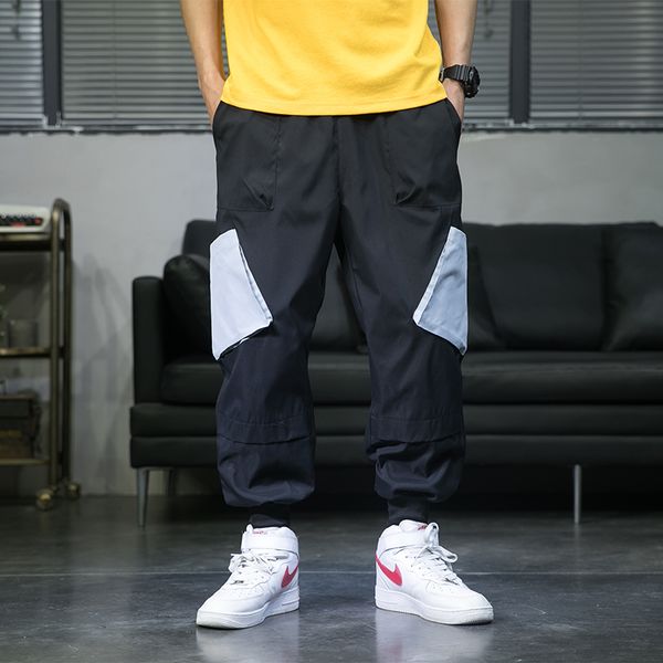 

men's pants 2021 sports summer thin loose casual men joker academic style, Black