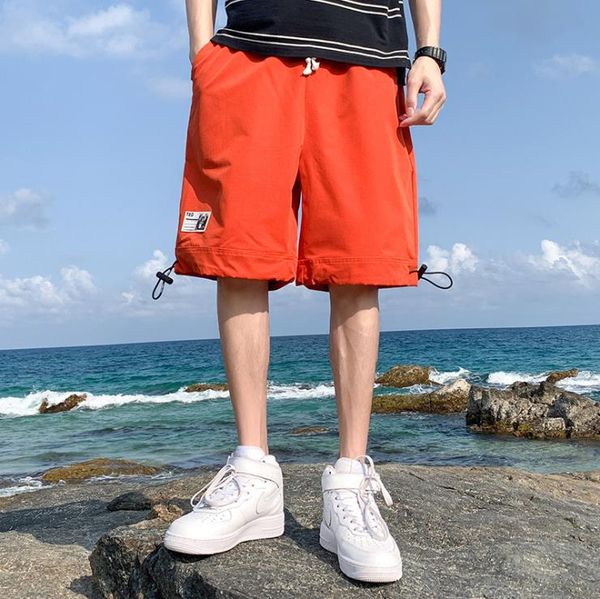 

summer loose patchwork mens shorts cool breathable casual men designer clothing student youth relaxed drawstring short pants, White;black