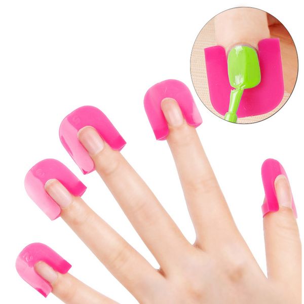 26pcs / set u-forma nail forma reutilizável gel unhas polonês verniz protetor curva Natural unhas à prova de vazamento capa de dedo e salão