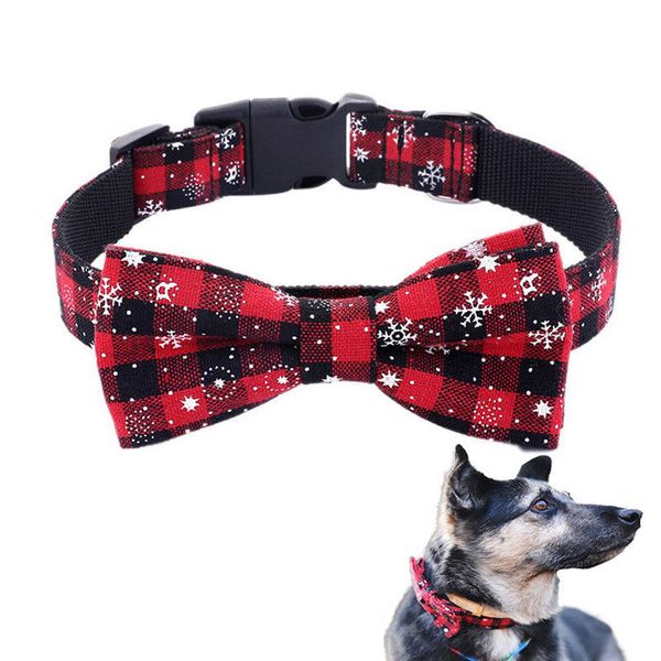 

Xmas Necklace Bow Tie Dog Pet Collars Puppy Cat Large Dog Snowflake Collar