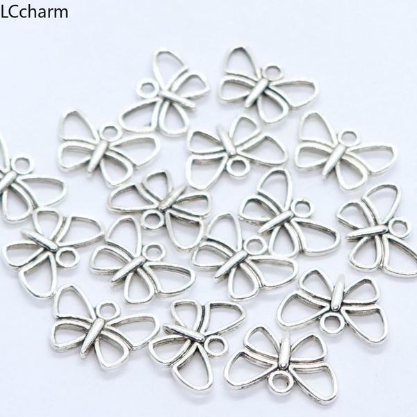 

56pcs alloy tibetan silver hollow butterfly charms pendants beads 11x16mm crafts diy jewelry making, Bronze;silver