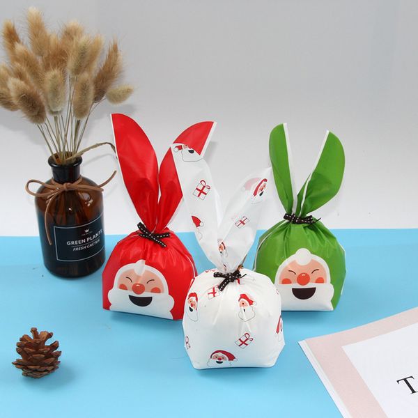 

50pcs candy biscuits apples can store santa claus drawstring christmas gift bag christmas apple bag#3
