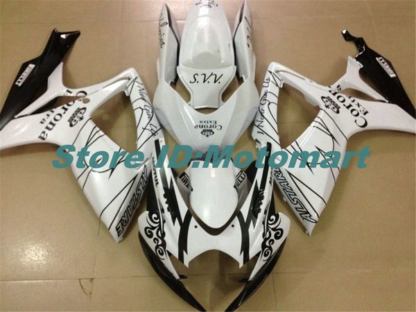 Set carenatura ABS per SUZUKI GSXR600 750 2006 2007 GSXR 600 GSXR 750 K6 06 07 nero bianco Kit fariring gs + 7 regali Sp184