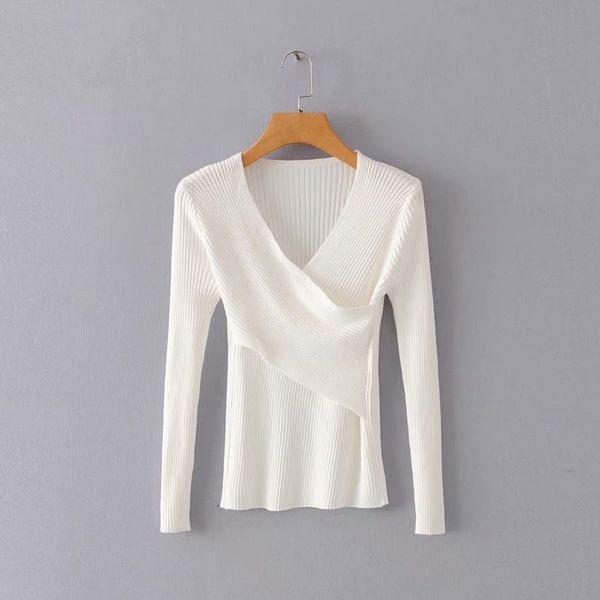 

121-40-1663 european and american fashion cross sweater, White;black