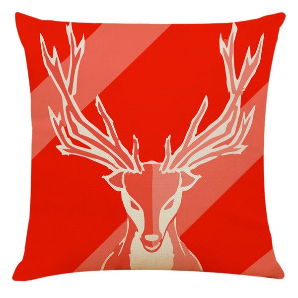 2019 neue heiße Weihnachten weiß Leinen Kunst Hirsch Weihnachtsmann 9 Stil Kissen Sofa Kissen Umarmung Kissenbezug P045 C