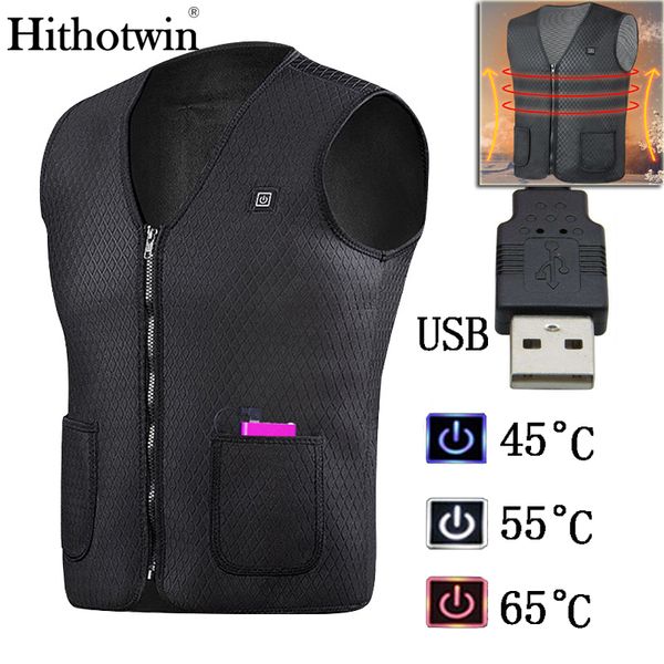 

new motorcycle outdoor heating vest usb smart fever heated warm vest washable thermal warm waistcoat winter electric jacket