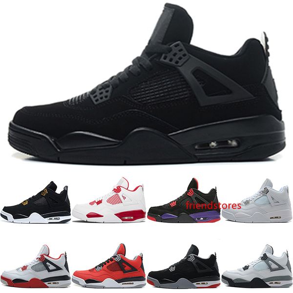 

баскетбол обувь 4 и 4s мужчины хищники чистые деньги разводят роялти черный белый цемент торо браво мужская верхняя спортивная кроссовки раз