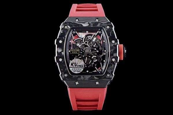 

2020 designer watches kv.rm-35-02 strongest inlet original carbon fiber "v3" upgraded version of rm35-02 carbon fiber series highe, Slivery;brown