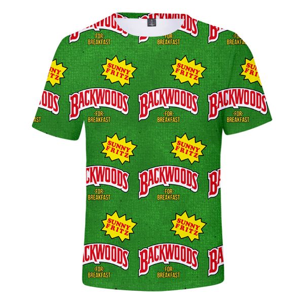 

backwoods cigar 3d digital printing trend for men and women's short sleeves2, White;black