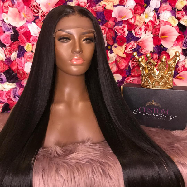 

lace front human hair wigs natural color straight brazilian human hair wigs for black women pre plucked hair