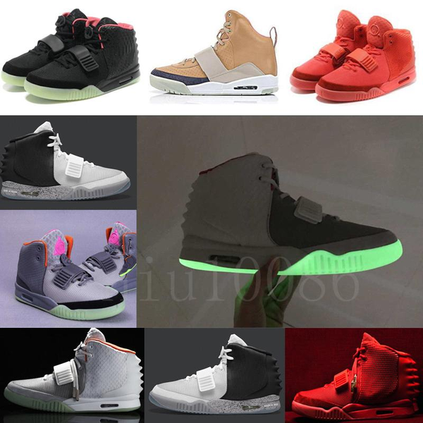

2020 platform kanye west 2 ii nrg black grey red october basketball shoes hole for men glow in the dark mens trendy sneakers trainer034a#