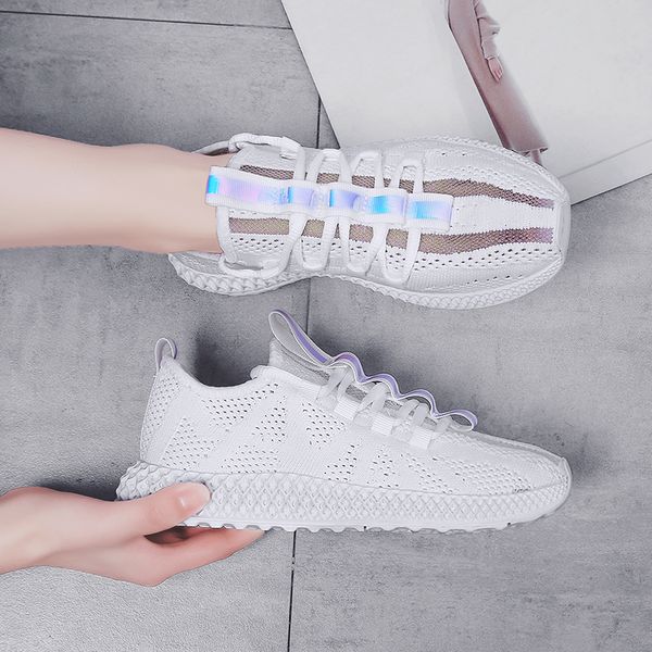 

women chunky sneakers new summer white mesh breathable casual footwear women vulcanized shoes ladies platform shoes 6611w, Black