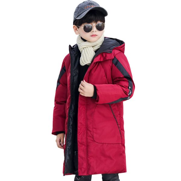

2019 autumn winter boys long down cotton jackets children clothing girls hooded coats windproof kids parka cotton-padded jacket, Blue;gray