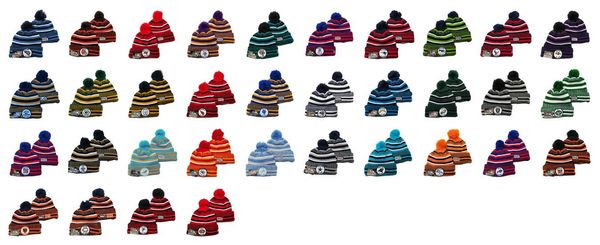 

new beanies football beanies 2019 sideline 100th patch sport knit hat pom pom hats 32 teams color knits mix match order all caps
