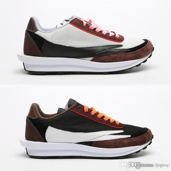 

luxury designer fashion brand waffle racer sneakers women running sports shoes for men white brown ldv athletic outdoor trainers size 36-45, White;red
