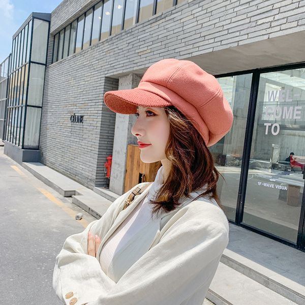 

women hat 2019 new fashion retro casual solid color cap sweet autumn and winter england style sell women hat vestidos wlz003, Blue;gray