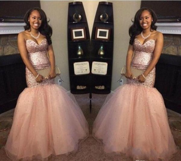 

sweetheart backless intage aso ebi party dresses 2019 new peach blingbling sequins south africa black girl backless mermaid prom dresses