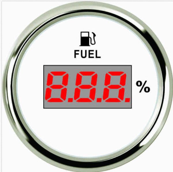 

52mm white digital fuel level gauge pef2-ws-0-190) 0-190ohm signal