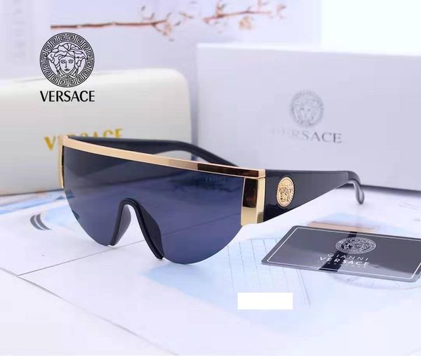 

new style 2019versace medusa sunglasses half frame women men brand designer uv protection sun glasses clear lens and original box, White;black