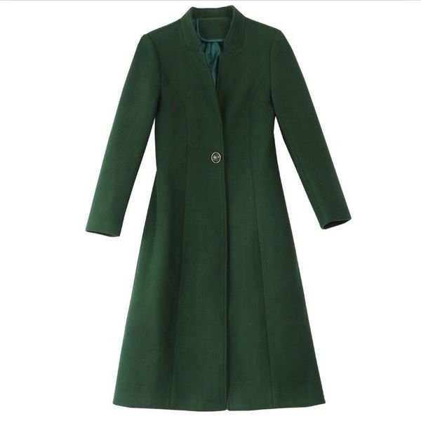

women's wool & blends winter women woolen coat 2021 jacket coats long slim thickening warm jackets red, Black