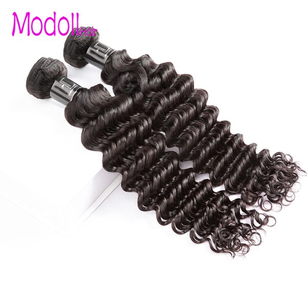 

brazilian deep wave bundles deep wave human hair bundles 3/4 bundles deal 30 inch bundle hair remy hair weave double drawn, Black