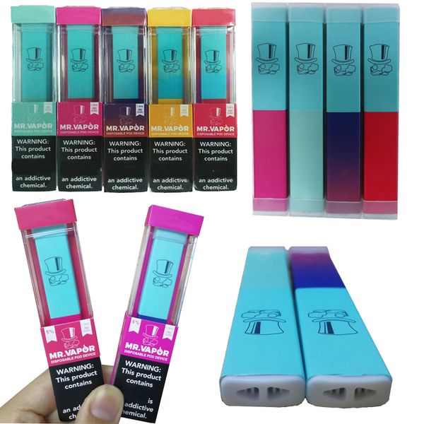 

5 цветов MR Vapor Одноразовые устройства Бобы Mrvapor Vape ручки Starter Kit 1,3 мл картридж 280mAh Батарея разряжена E Cigarette Vape Kits