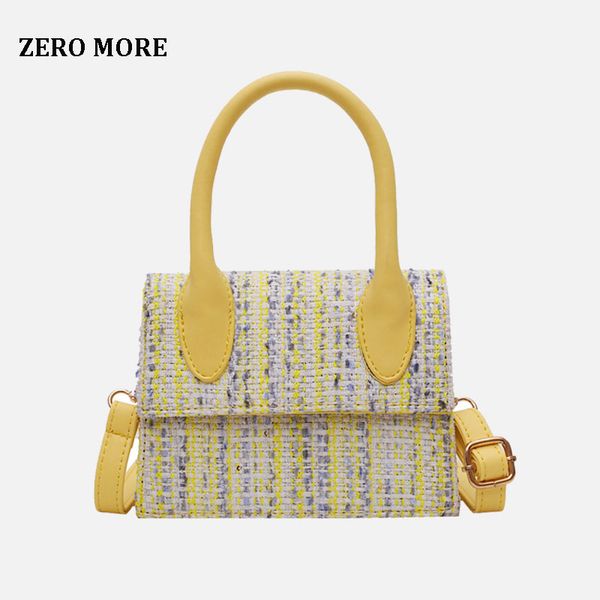 

zero more 2019 winter handbags for women wool crossbody messenger bags plaid small women bag bolsa feminina