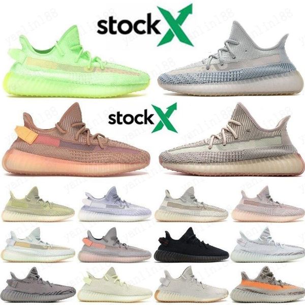 

stock x kanye black static west running shoes women mens 3m reflective synth antlia gid clay zebra beluga true form sneakers ing