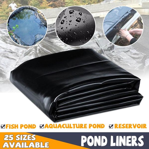 

8-32ft fish pond liner gardens pools pvc membrane reinforced landscaping hdpe heavy pool waterproof liner cloth, Black;white