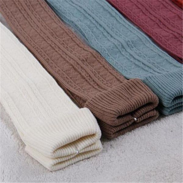 

warm long cotton stocks high thigh knitted stockings striped wool braid winter knee twist over knee stocking for women, Black;white