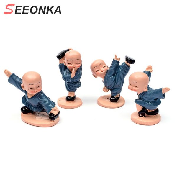 

4 pcs/ set blue coat car ornaments monks car decor creative safe and lovely dolls interior decor gifts resin