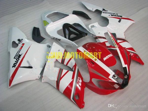 kit moto carenagem para YAMAHA YZFR1 00 01 YZF R1 2000 2001 YZF1000 ABS Hot Red branco carenagens SET + presentes YB04