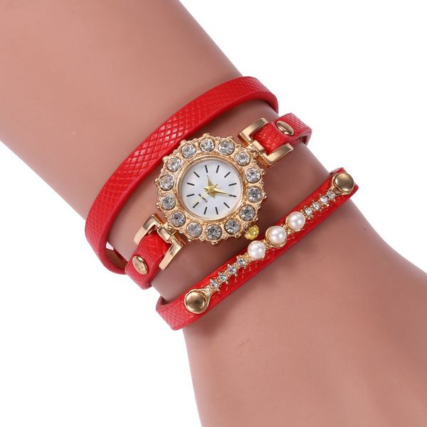 

luxury pu leather rhinestone women fashionable bracelet watch fashion round dial female quartz wrist watches gift, Slivery;brown