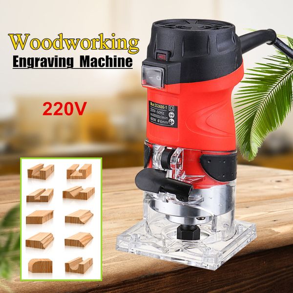 

620w 32000rpm woodworking electric trimmer wood milling engraving slotting trimming machine hand carving machine wood router