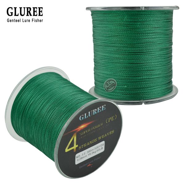 

gluree 100%pe 300m/328yards 4 stands pe line braided fishing line multifilament fishing super strong 8lb-150lb