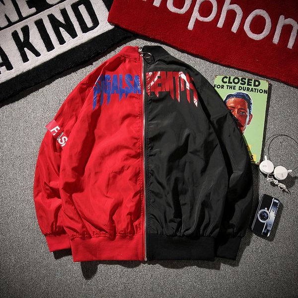 

jackets men 2020 new zipper patchwork color block jacket fashion tracksuit casual coat men hip hop streetwear, Black;brown