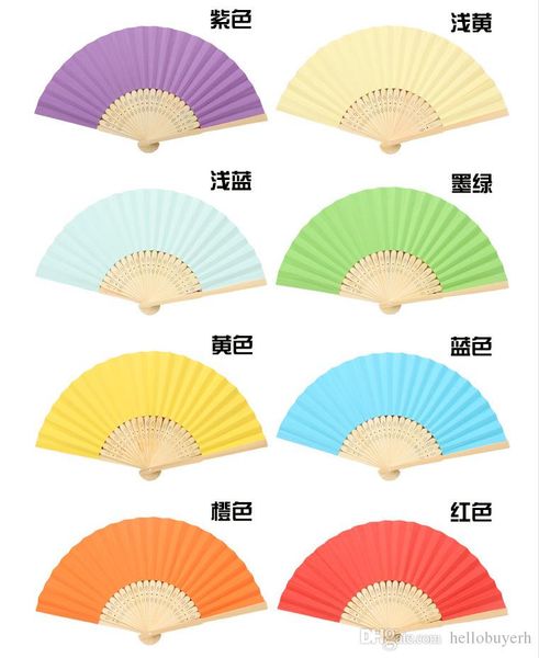 

бесплатная доставка подарков венчание ткани fodling вентилятор элегантных твердые конфеты цвета silk bamboo вентилятор diy чертежной цвет ве