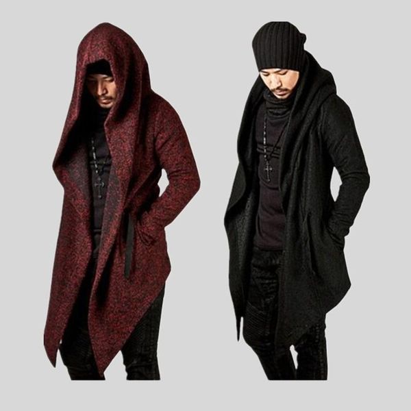 

long jacket men men coat cloak gothic jacket mens overcoats, Tan;black