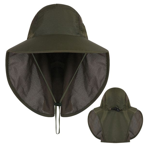 

outdoor beach caps outdoor sport fishing hiking hat uv protection face neck flap man sun cap sports accessories