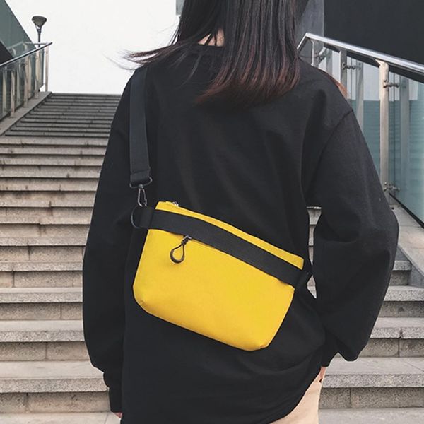 

simple patchwork color canvas messenger bags women bags 2019 summer shoulder bag fashion student shoulder with zipper a1