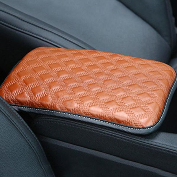 

armrest leather car cushion cover universal center console auto seat armrest box pads black storage protection cushions